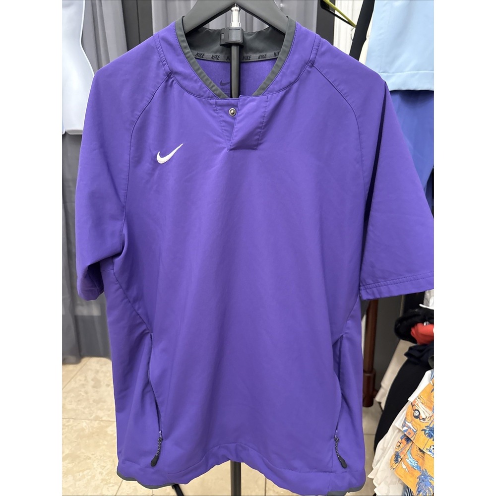 Nike Baseball Hot Jacket Men Medium Court Purple SS Pullover Windbreaker